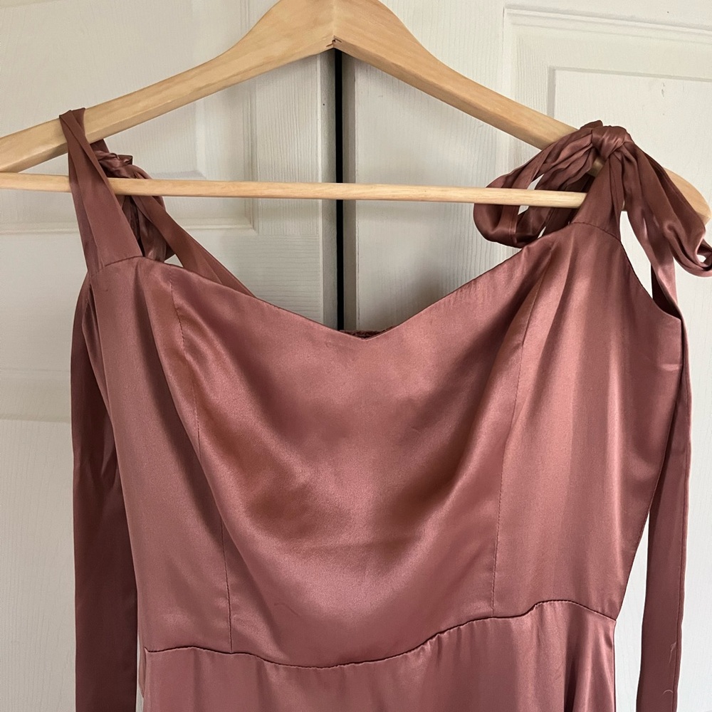 Reformation, Nadira dress, blush satin, size 6
